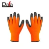 China supply hot sale 7G orange rubber palm work winter terry brushed gloves