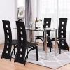 China Wholesale home furniture  dining room set tempered glass square dinning table set  6/8/12 seater dining table and chairs