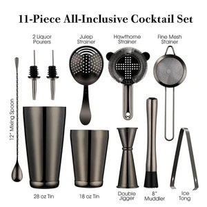 Cocktail Making Set - Large Manhattan Style Copper Stainless Steel Shaker set