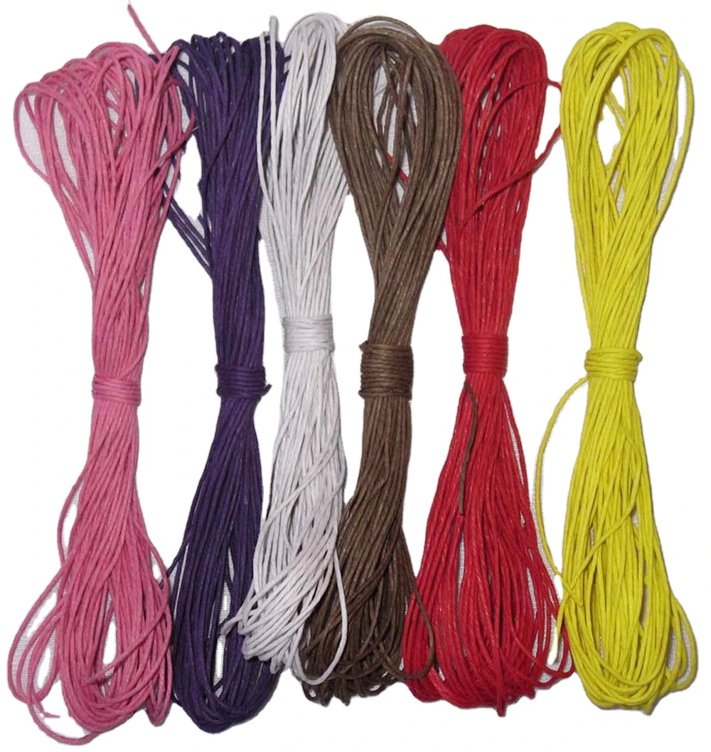 Colored Decorative Craft Waxed rope,1mm polished hemp twine10m bundle,necklace rope twine