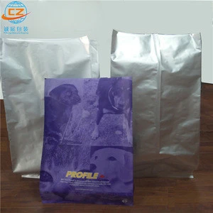 Colored side gusset 50lb 50kg 25kg aluminum laminated plastic bag for animal pet cat dog food packaging