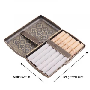 Container 12Pcs Cigarette Case Smoking Cigarette Box with Two Clip Tobacco Holder Pocket Box Storage with Gift Box Perfect Gift