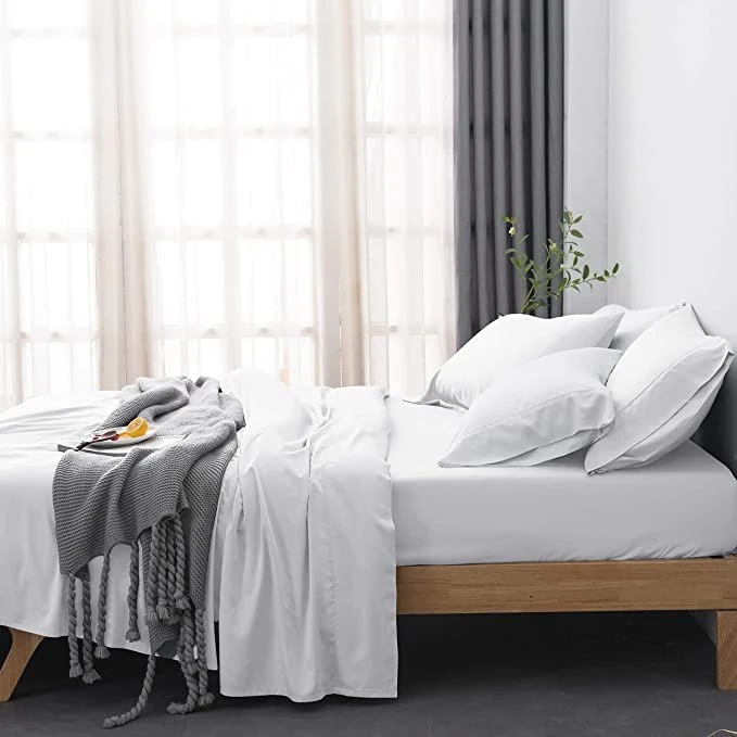 Cooling 400 TC 60sx80s  Bamboo bed Sheets in Bedding Set