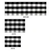 Cotton woven buffalo plaid rug  checker pattern floor mat home washable Buffalo black and white check mat with non-slip pad