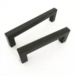 CS004 Furniture Hardware Cabinet Door Drawer Square Pull Black Matt Kitchen Handle