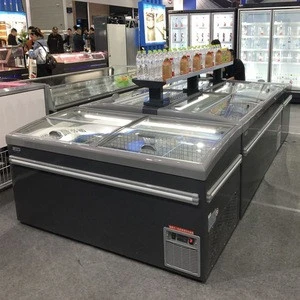 Curved Island Freezer Used Commercial Supermarket Refrigeration Equipment Wholesale