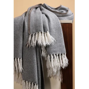 Custom Autumn And Winter New European Solid Color Warm Cashmere Blanket Scarf Shawls