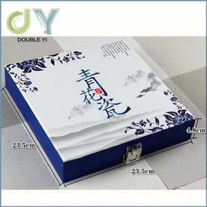Custom Chinese blue and white porcelain tableware 4pc Gift set dinnerware set