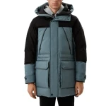 Custom Color Block Patchwork Fluffy Cotton Padded Jacket Thick Warm Mens Winter Coat with Hood Puffer Style