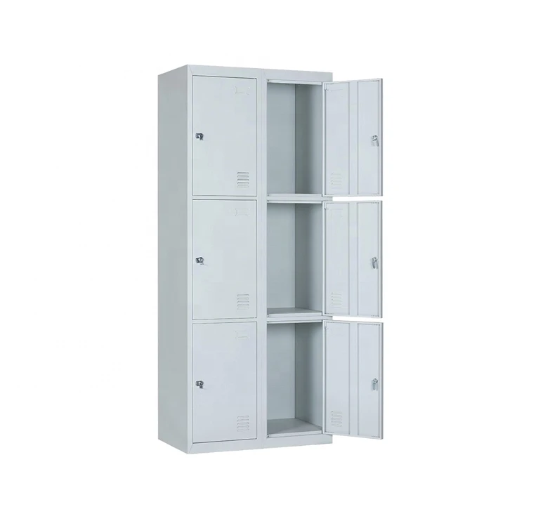 Custom Design steel line furniture metal locker cabinet 6 doors for gym steel commercial clothes storage locker