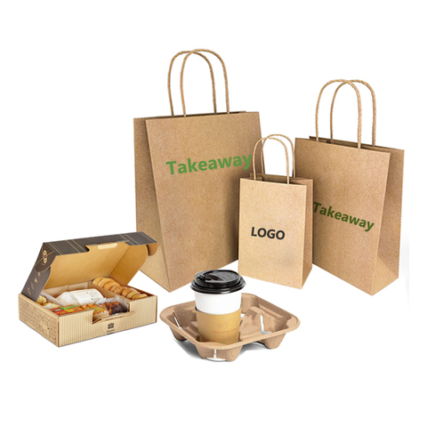 Buy Custom Design Your Own Logo Flat Handle Restaurant Delivery Take ...