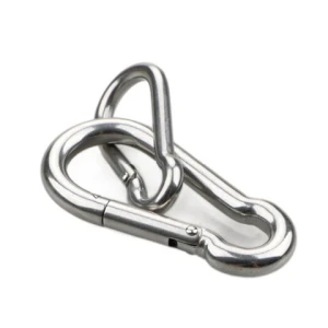 Custom High Quality 4-10mm Round Wire Rope Snap Hook DIN 5299 Stainless Steel Outdoor Clambing Safty Spring Snap Clip Hooks