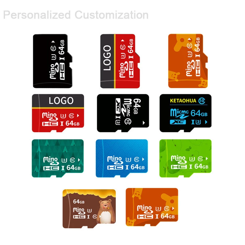 Custom logo SD memory card 1gb 2gb 4gb 8gb 16gb 32gb 64gb 128gb 256gb 512gb price for mobile phone camera headphones