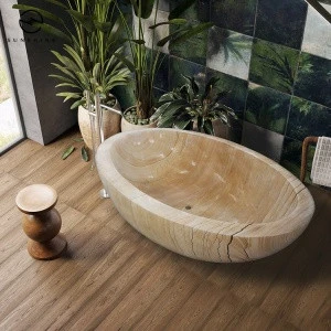 Custom Natural Stone Sandstone Freestanding Soaking Bathtub