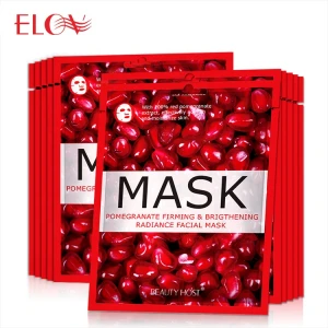 Custom Private Label Natural Cosmetics Whitening Moisturizing Sheet Fruit Beauty Face Mask Skin Care Pomegranate Facial Mask