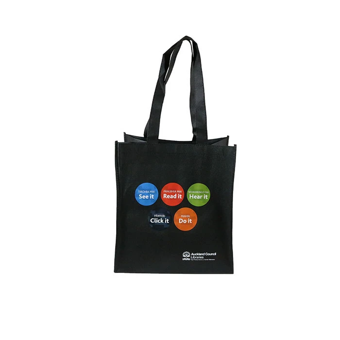 Customised Accepted Factory Price Big Size Large Bag Non Woven Material Shopping Bag Black With Logo