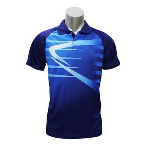 Customize Dry Fit Material Table Tennis Shirt Sublimation Printing Badminton Shirts Table Tennis Jersey Top