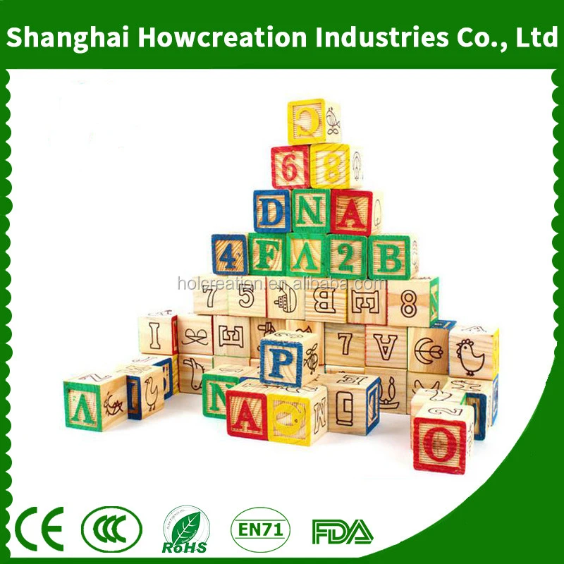 Customized Educational Kids Wooden Alphabet Blocks for Helping Children to Develop and Training Their Brain