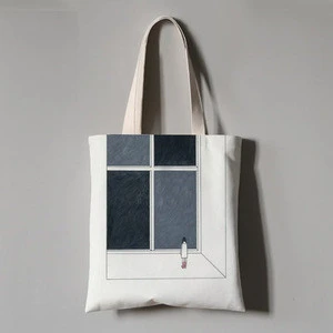 Customized Fashion School Canvas Cotton Tote Shopping Bag