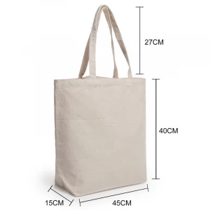 customized organic cotton canvas tote shopping bag supplier