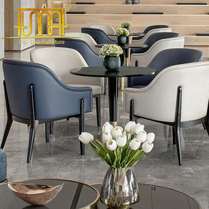 Customized restaurant furniture marble tables and cooper chairs