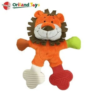 cute plush stuffed soft animal rattles infant toy silicone baby teethers