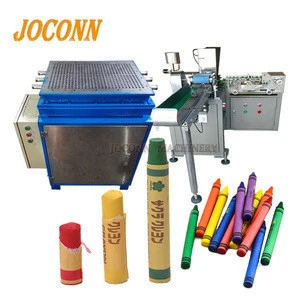 Cylindrical round crayon stick making machine/ Triangle oil painting stick labeling machine/ Oil Pastels label wrapping Machine