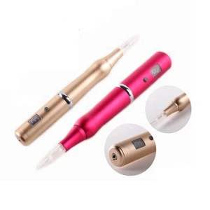 D Private Label Gold Red Rotary Eyebrows Tattoo Wireless Permanent Makeup Machine Pen Microblading PMU Gun Supplies