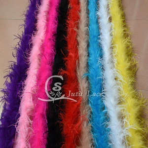 Decorative garment accessory artificial curly ostrich feather 2 Yards in bundle -colored ostrich feathers
