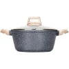 Die casting Aluminum Casserole  Non stick coating Stock pot with Induction