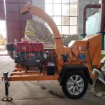Diesel Driven Forest Equipment Hydraulic Feeding Heavy Duty Wood Chipper With CE