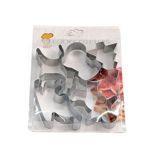 Different Shapes iron baking tools 5pcs cookie cutter set 3D christmas cookie cutter