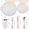 Disposable Plastic Plated Rose Party Tableware Gold