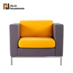 Double seat fabric office public place waiting sofa chair with USB charging port