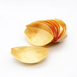 Eco-friendly Disposable Food Sushi Plate Small Compostable Bamboo Boat