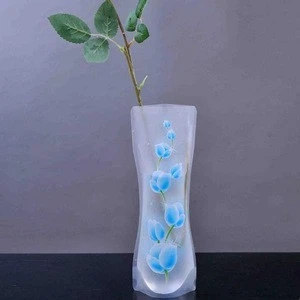 Eco friendly Foldable Folding Flower PVC Durable Vase Home Wedding Party Easy to Store 27 x 12cm