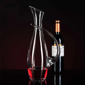 Eco-friendly high quality 900ml handmade crystal transparent wine decanter