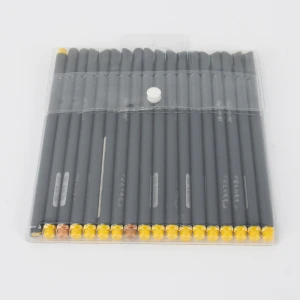 Eco-friendly Plastic Promotional pencil set packaging Clear PVC pencil holder case with euro hanger and snap button