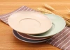 Eco Friendly Round Wheat Straw Solid Plates Sets Dinnerware Dishes