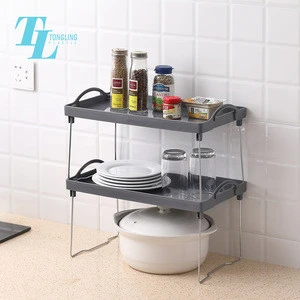Eco-Friendly Stainless Steel / Aluminum Alloy Dish Drying Rack iron two floor