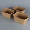 Eco Friendly Take Away Disposable Rectangular Square Kraft Paper Bowl With PET Lid For Salad