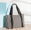eco friendly zbra pattern canvas shipping bags waterproof tote bag handbag custom logo black canvas tote bag