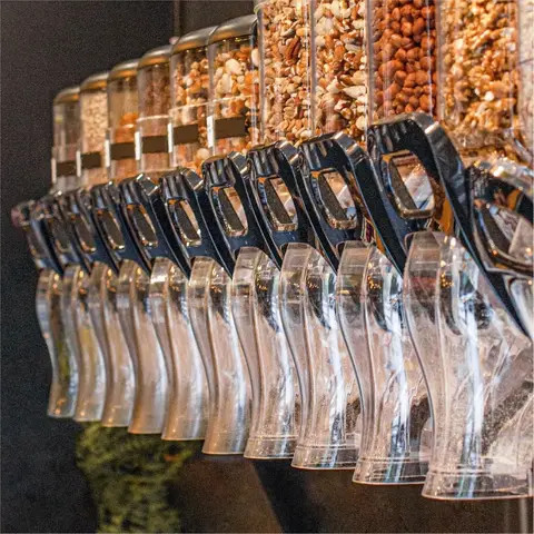 ECOBOX Bulk Food Dispenser Nuts a Granel Coffee Bean Cereal Dispenser Plastic Candy Wall Grain Dispenser For Shop