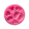 EF024 Hot Selling Traffic Tools Foot Print Car Motorcycle Bus Truck Shapes Cake Decoration Molds Tools