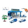 Electric alloy cars toys track police kids petrol station toy slot car
