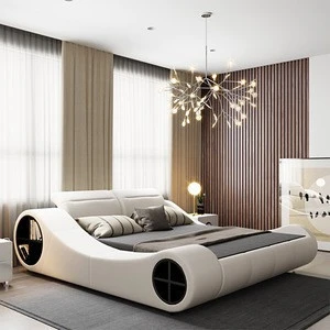 Electric Bed Soft Black White Set Head Wood Motor Pse Box Gray Style Modern Furniture Adjustable