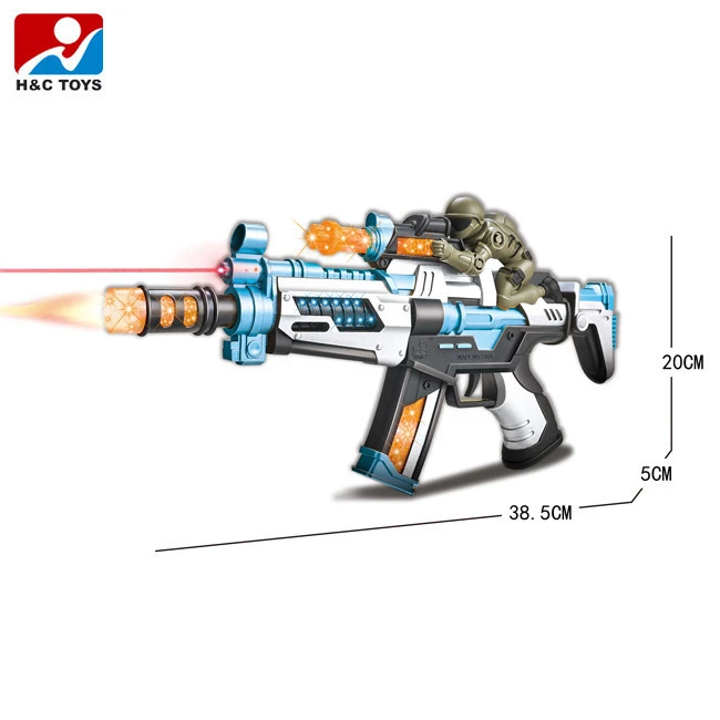 Electric vibration revolve gunhead telescoping submachine gun toy with light and music HC450750