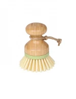 Environmental Kitchen Dish Brush With Bamboo Handle Multi-Purpose Round Palm Scrub Brush 360 Wave brush For Bathroom