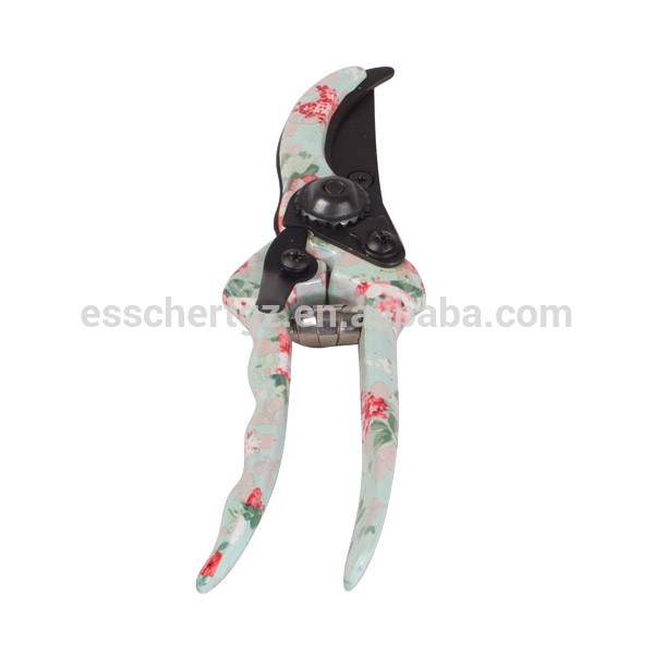 Esscher design classical rose printed lady garden scissors hand pruner