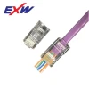 EXW High Quality Cat5E Easy Passthrough RJ45 Connector Plug Unshielded rj45 connector gold
